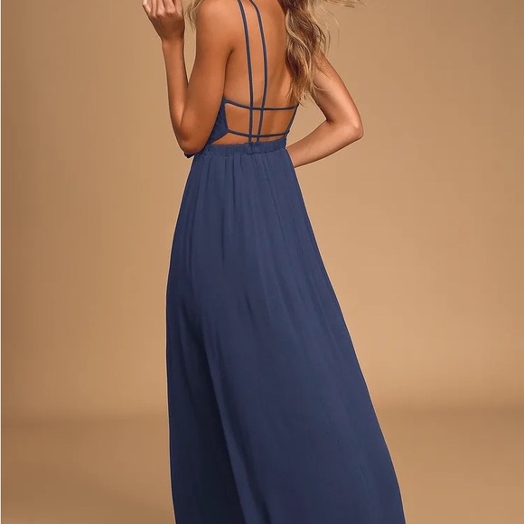 Lulus sz XS Lost in Paradise Navy Blue Maxi Dress - Picture 2 of 10